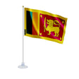 Mini drapeau sri lanka polyester avec ventouse transparente