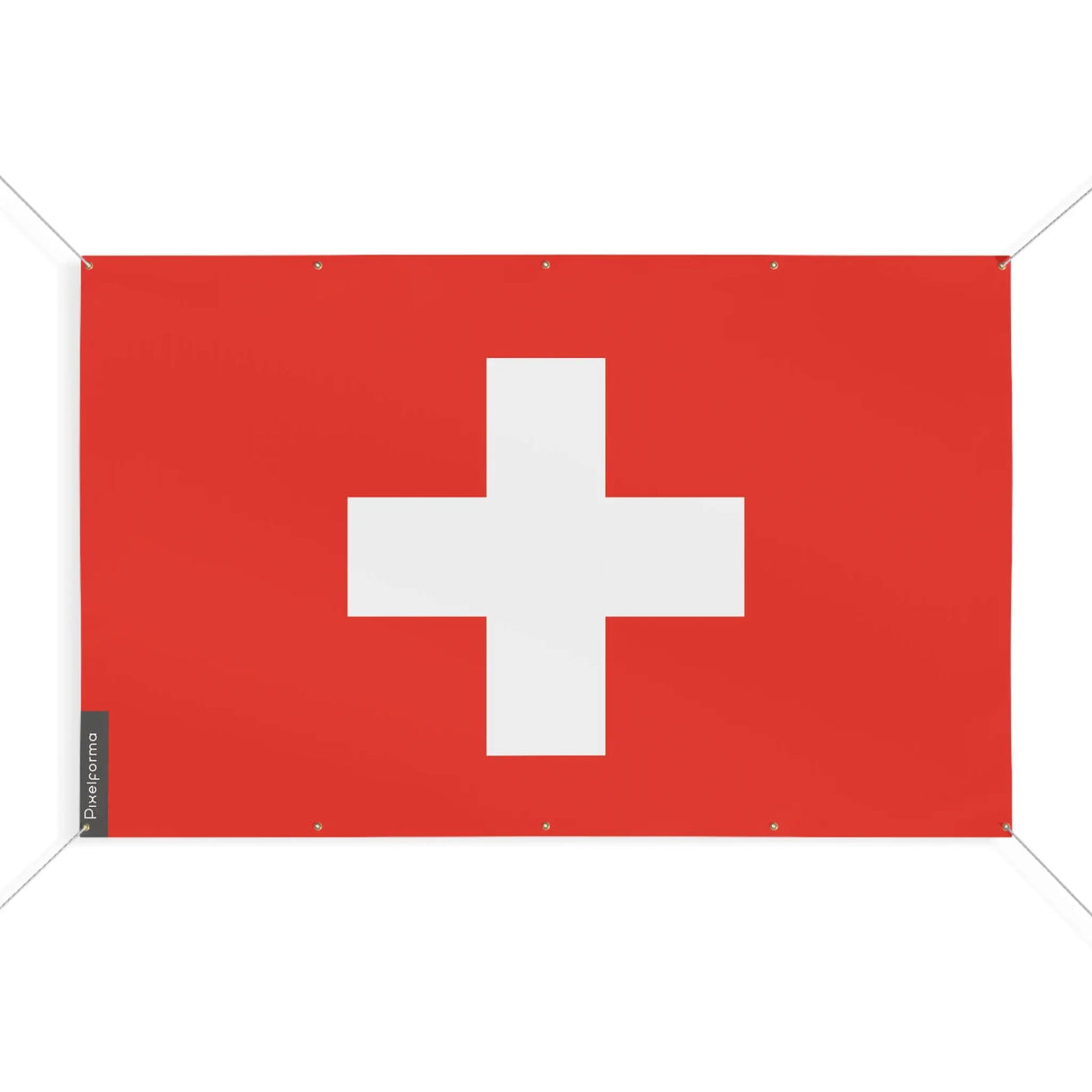 Mini drapeau suisse polyester résistant avec œillets robustes
