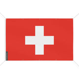 Mini drapeau suisse polyester résistant avec œillets robustes