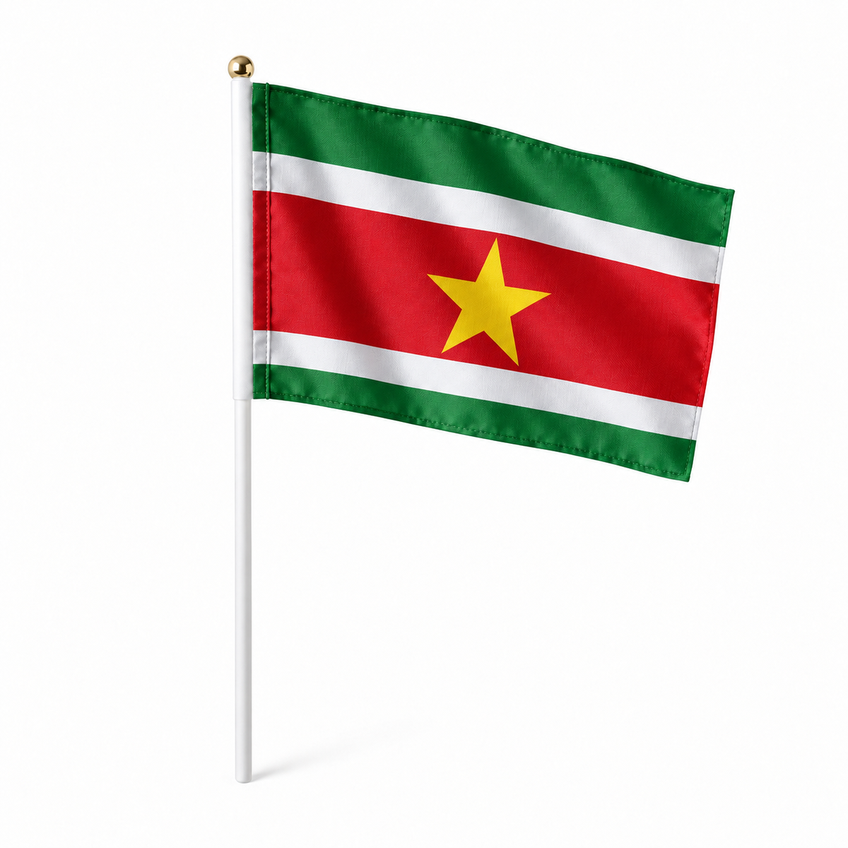 Mini drapeau Suriname en polyester à tenir à la main - rendu réaliste