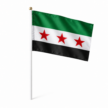 Mini drapeau Syrie en polyester à tenir à la main - rendu réaliste