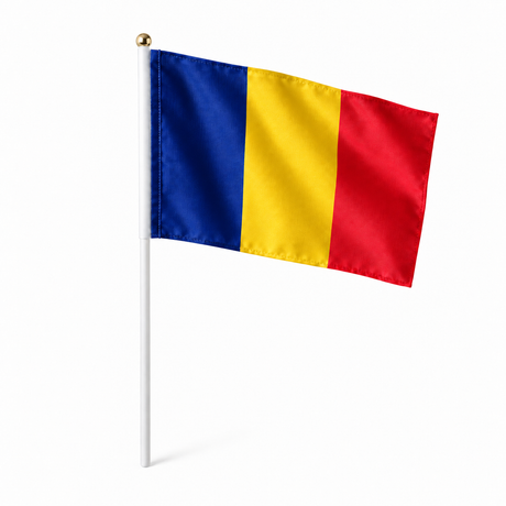 Mini drapeau Tchad en polyester à tenir à la main - rendu réaliste