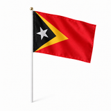 Mini drapeau Timor oriental réaliste en polyester à tenir à la main