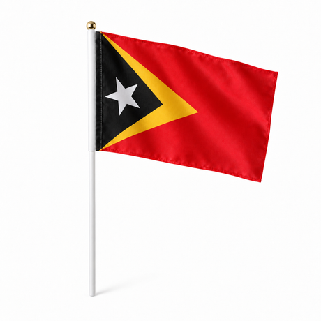 Mini drapeau Timor oriental réaliste en polyester à tenir à la main