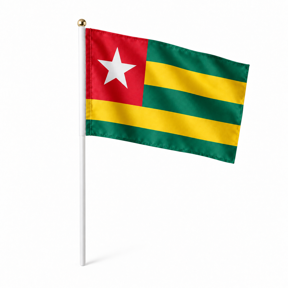 Mini drapeau Togo réaliste en polyester à tenir à la main