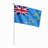 Mini drapeau Tuvalu réaliste en polyester à tenir à la main
