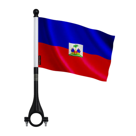 Mini drapeau vélo haïti en polyester pour guidon