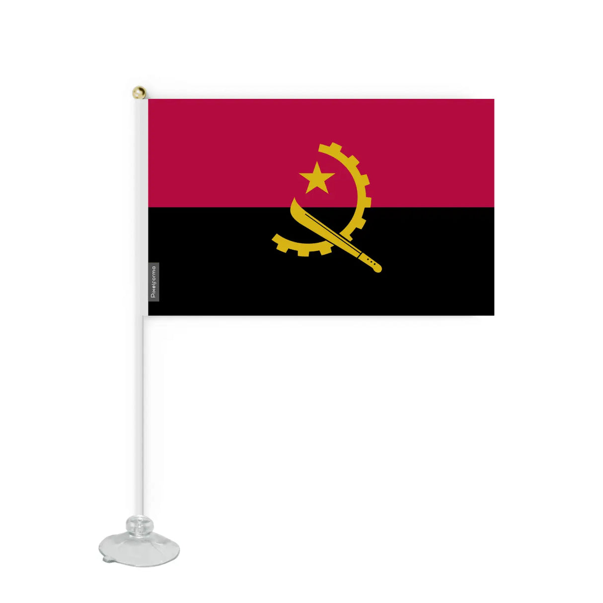 Mini drapeau ventouse angola en polyester - pixelforma