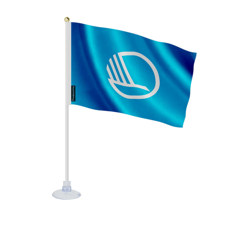 Mini drapeau ventouse conseil nordique en ployester - pixelforma