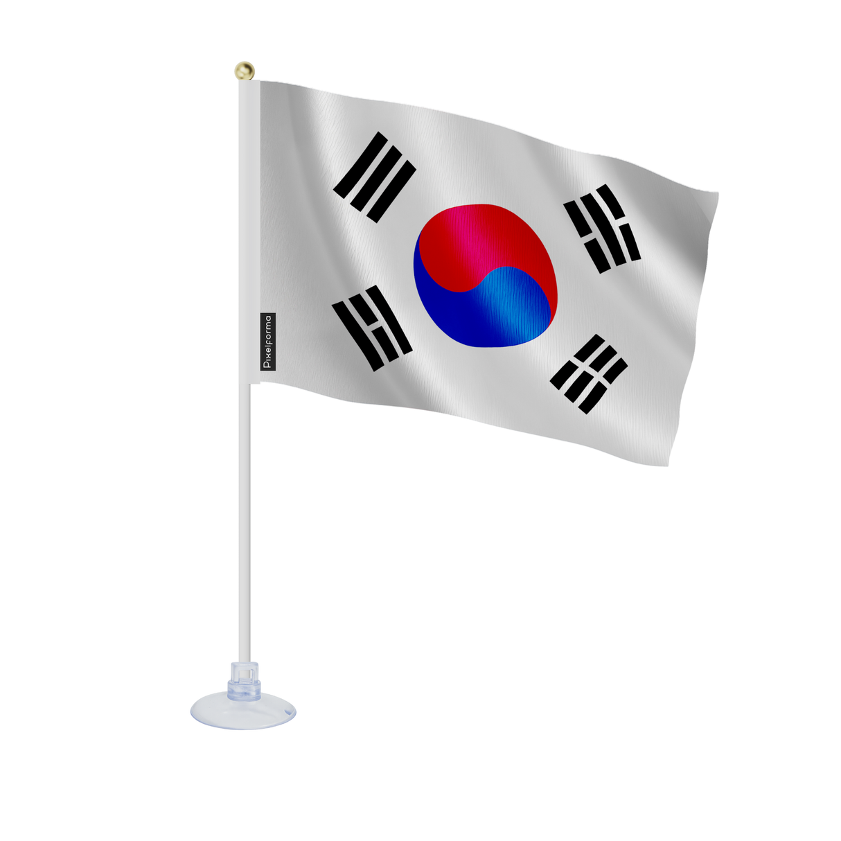 Mini drapeau ventouse corée du sud en polyester - pixelforma