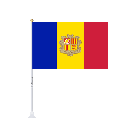 Mini drapeau ventouse Drapeau d'Andorre - Pixelforma 