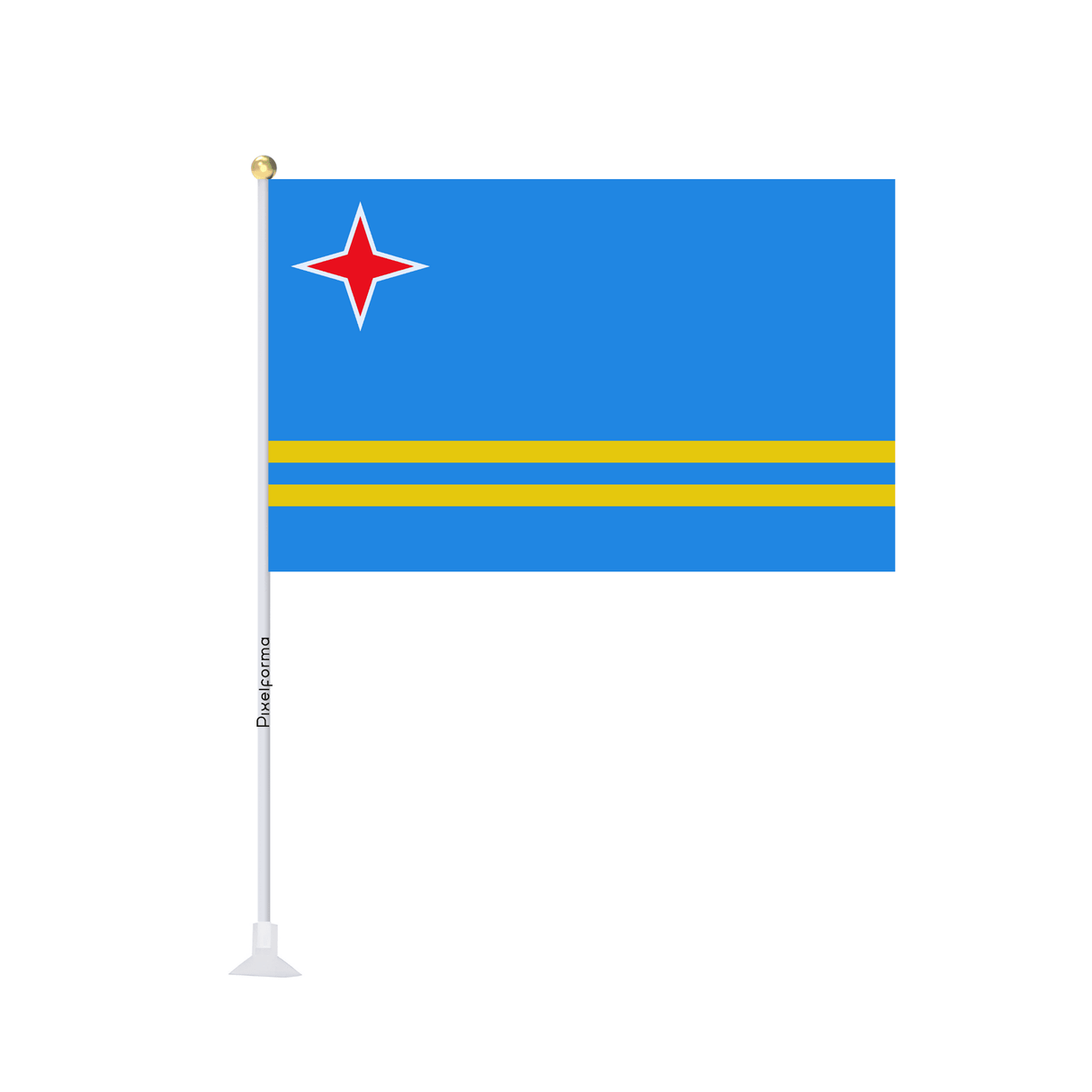 Mini drapeau ventouse Drapeau d'Aruba - Pixelforma 