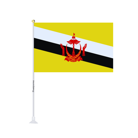 Mini drapeau ventouse Drapeau de Brunei - Pixelforma 