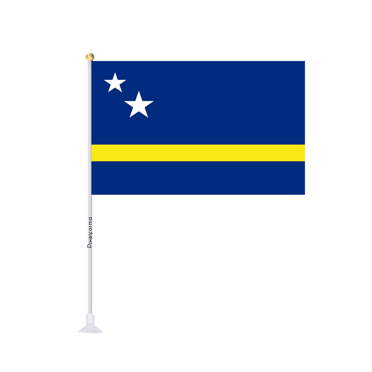 Mini drapeau ventouse Drapeau de Curaçao - Pixelforma 