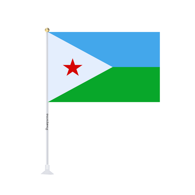 Mini drapeau ventouse Drapeau de Djibouti - Pixelforma 