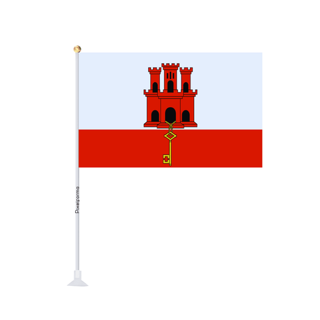 Mini drapeau ventouse Drapeau de Gibraltar - Pixelforma 