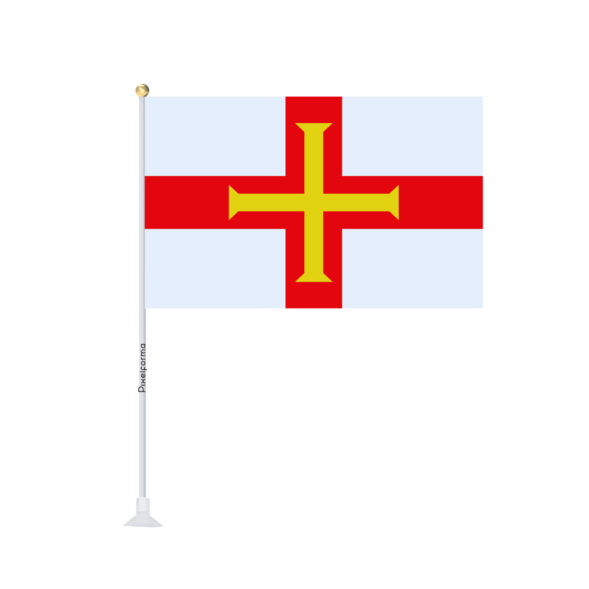 Mini drapeau ventouse Drapeau de Guernesey - Pixelforma 