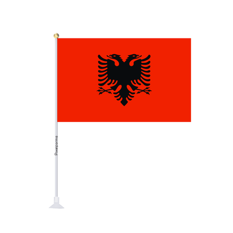 Mini drapeau ventouse Drapeau de l'Albanie - Pixelforma 