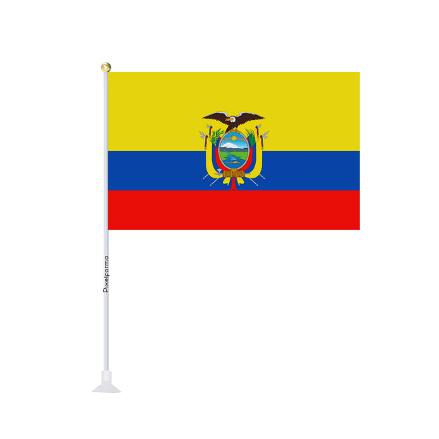 Mini drapeau ventouse Drapeau de l'Équateur - Pixelforma 