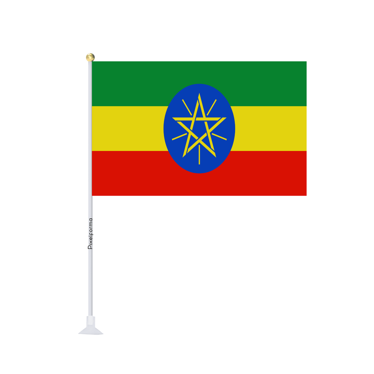 Mini drapeau ventouse Drapeau de l'Éthiopie - Pixelforma 