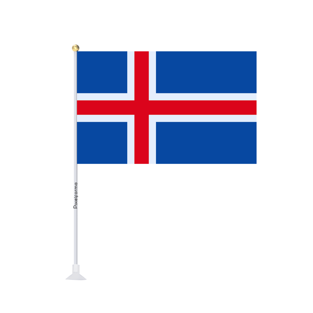 Mini drapeau ventouse Drapeau de l'Islande - Pixelforma