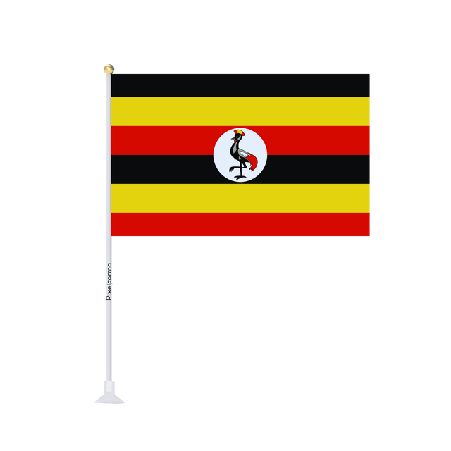 Mini drapeau ventouse Drapeau de l'Ouganda - Pixelforma 