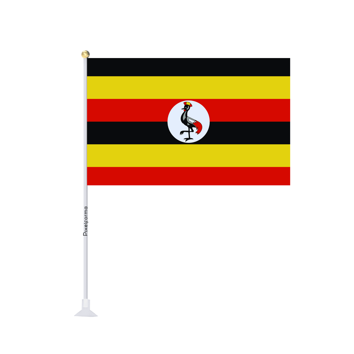 Mini drapeau ventouse Drapeau de l'Ouganda - Pixelforma