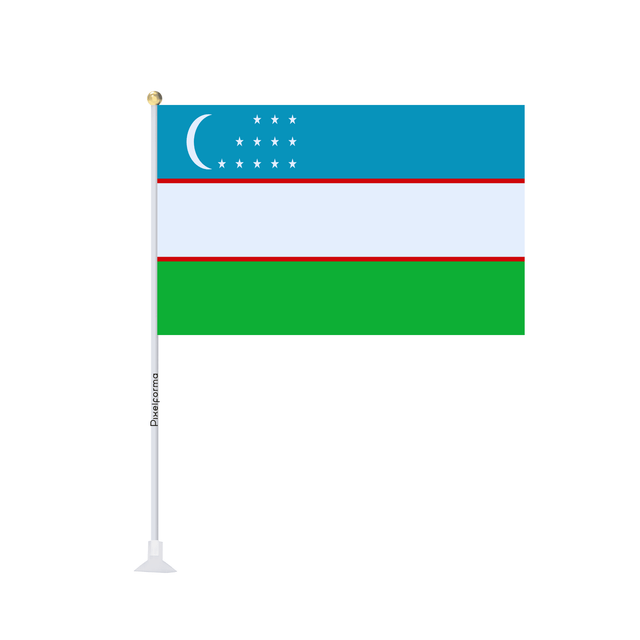 Mini drapeau ventouse Drapeau de l'Ouzbékistan - Pixelforma 