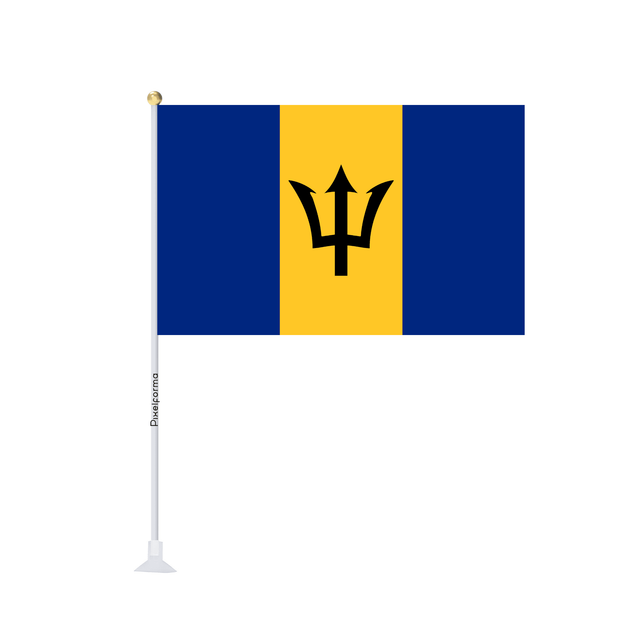 Mini drapeau ventouse Drapeau de la Barbade - Pixelforma 