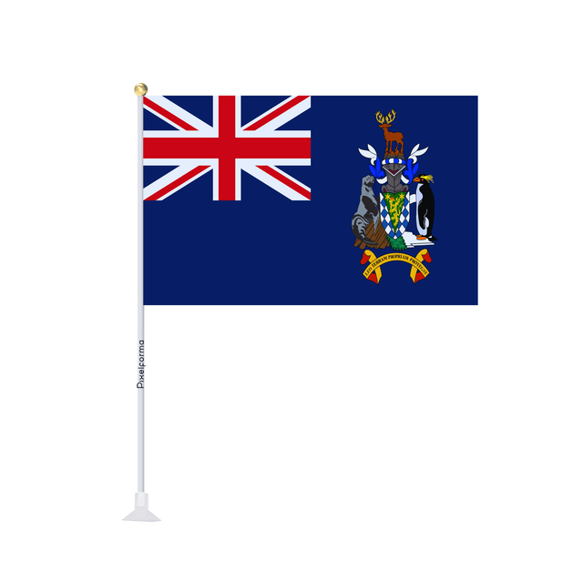 Mini drapeau ventouse Drapeau de la Géorgie du Sud-et-les Îles Sandwich du Sud - Pixelforma 
