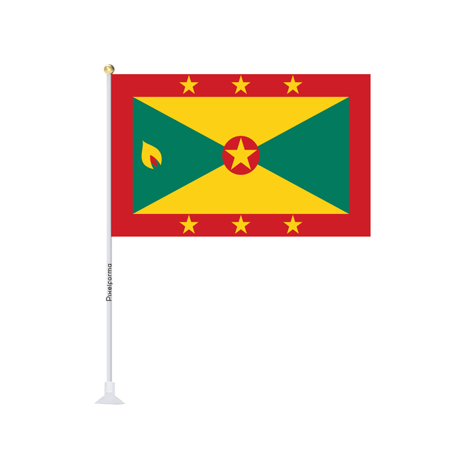 Mini drapeau ventouse Drapeau de la Grenade - Pixelforma 