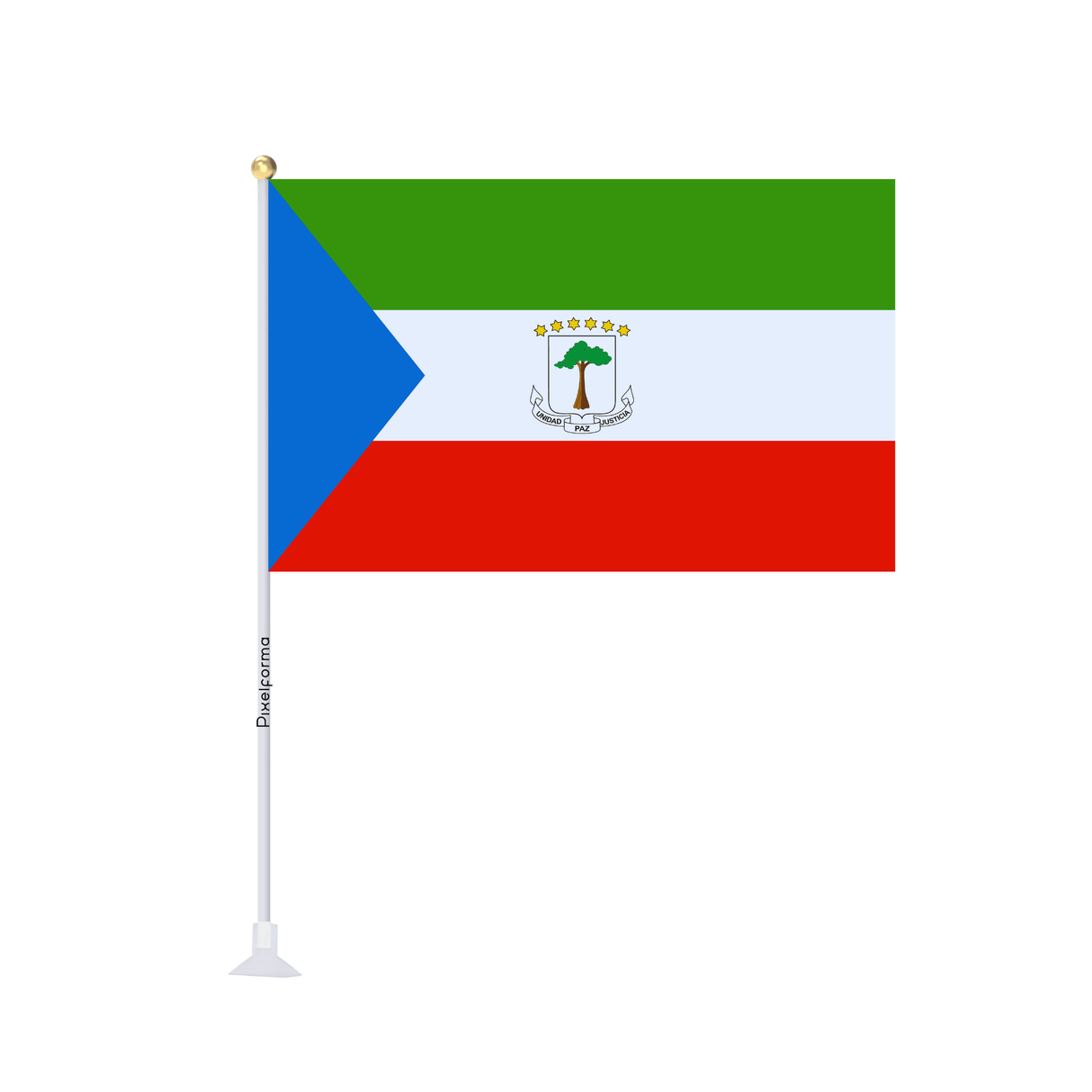 Mini drapeau ventouse Drapeau de la Guinée équatoriale - Pixelforma 