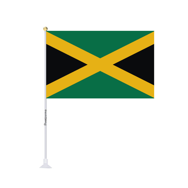 Mini drapeau ventouse Drapeau de la Jamaïque - Pixelforma 