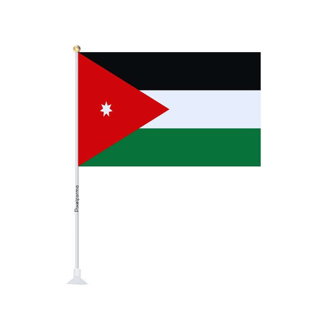 Mini drapeau ventouse Drapeau de la Jordanie - Pixelforma