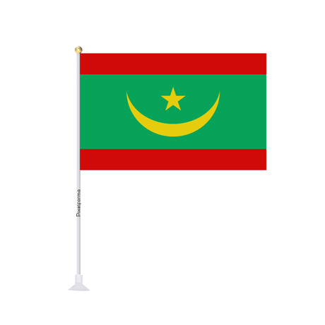 Mini drapeau ventouse Drapeau de la Mauritanie - Pixelforma 