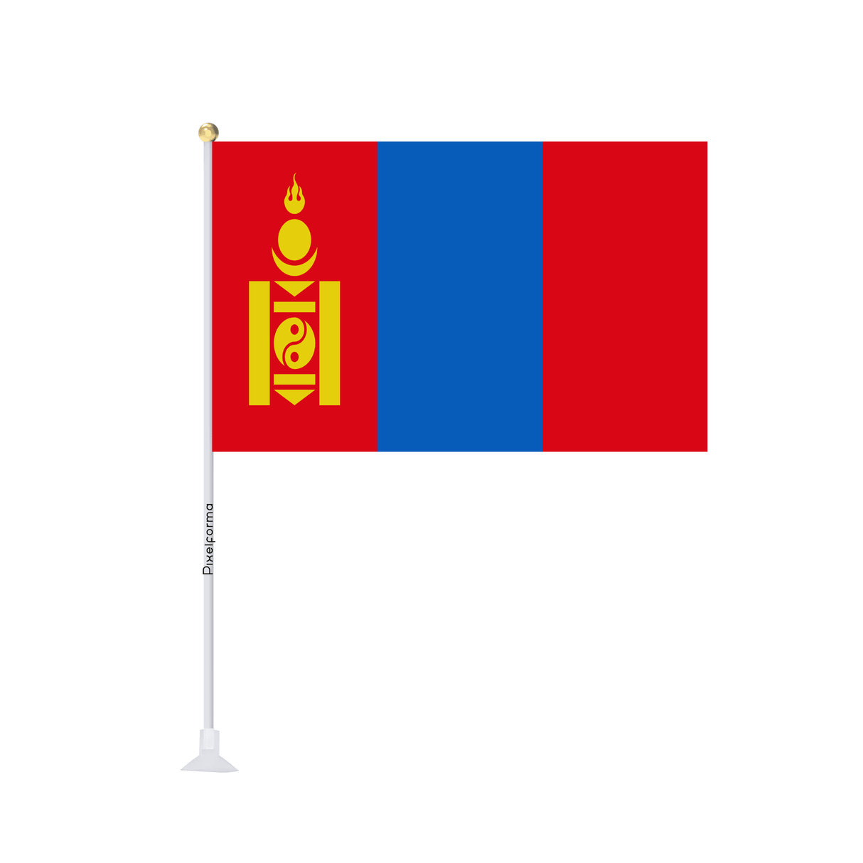 Mini drapeau ventouse Drapeau de la Mongolie - Pixelforma 