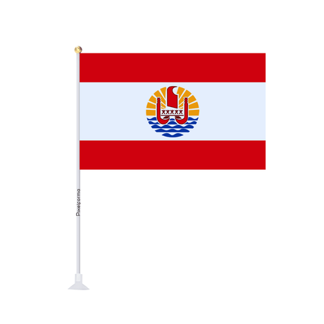 Mini drapeau ventouse Drapeau de la Polynésie française - Pixelforma 