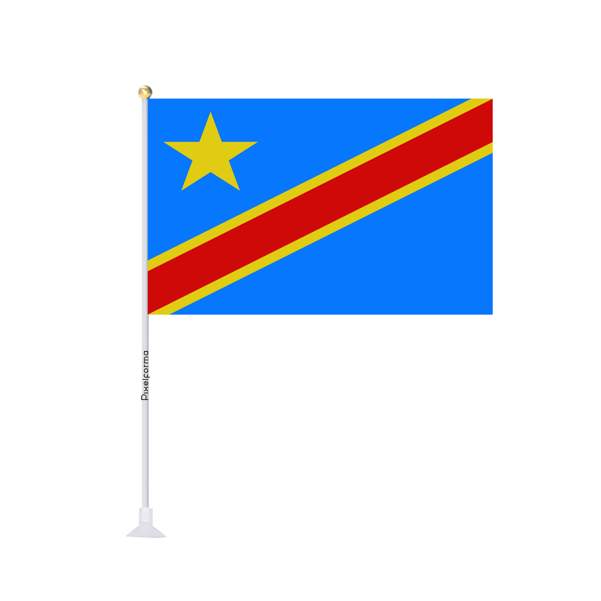 Mini drapeau ventouse Drapeau de la république démocratique du Congo - Pixelforma 