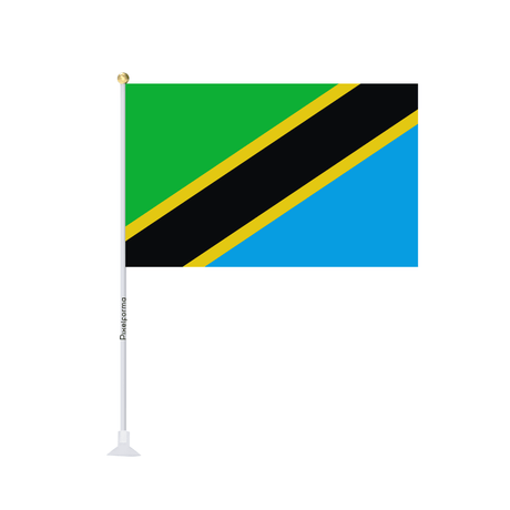 Mini drapeau ventouse Drapeau de la Tanzanie - Pixelforma 