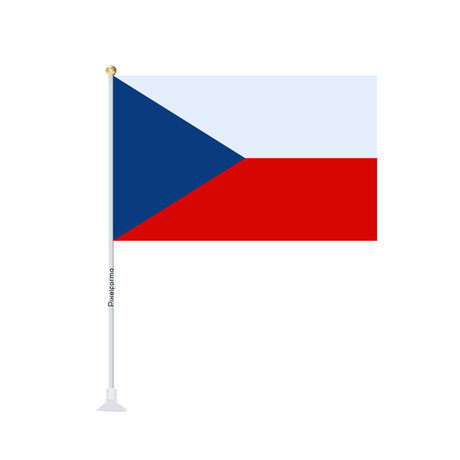Mini drapeau ventouse Drapeau de la Tchéquie - Pixelforma 