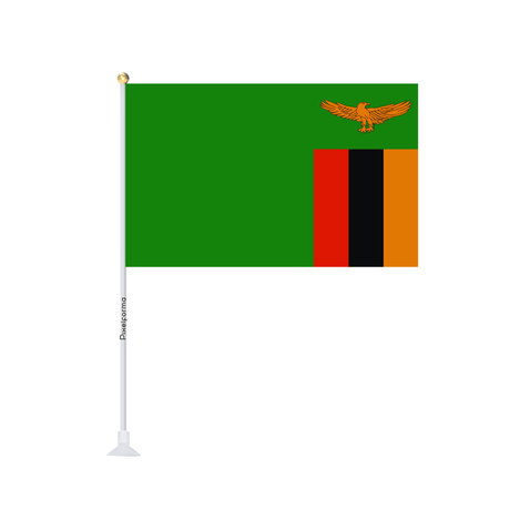 Mini drapeau ventouse Drapeau de la Zambie - Pixelforma 