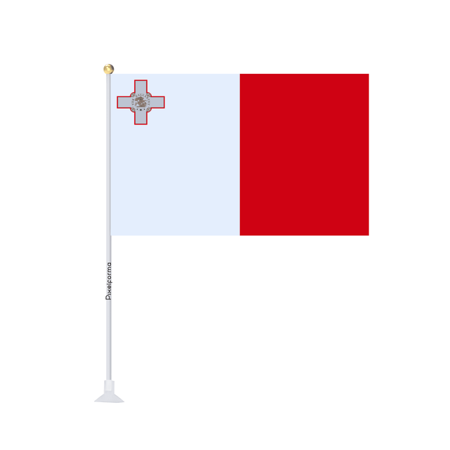 Mini drapeau ventouse Drapeau de Malte - Pixelforma 