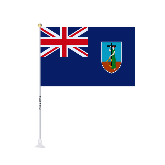 Mini drapeau ventouse Drapeau de Montserrat - Pixelforma 