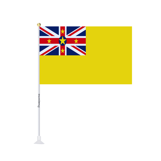 Mini drapeau ventouse Drapeau de Niue - Pixelforma 