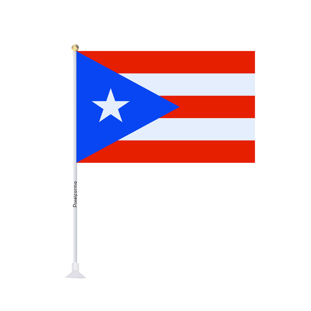 Mini drapeau ventouse Drapeau de Porto Rico - Pixelforma 