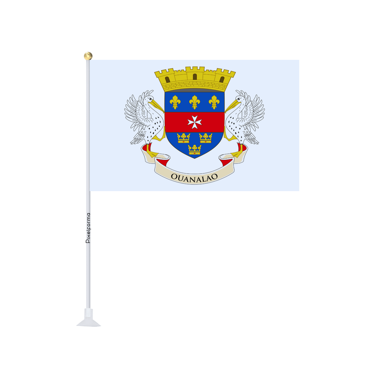 Mini drapeau ventouse Drapeau de Saint-Barthélemy - Pixelforma 
