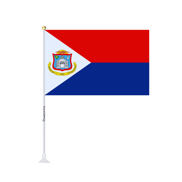 Mini drapeau ventouse Drapeau de Saint-Martin - Pixelforma 