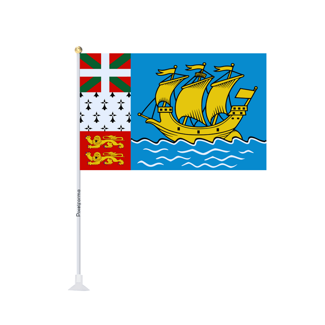 Mini drapeau ventouse Drapeau de Saint-Pierre-et-Miquelon - Pixelforma 