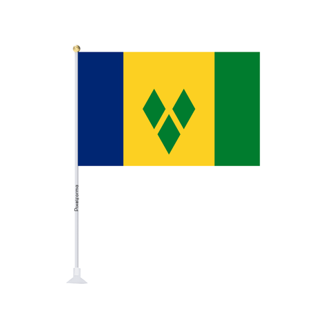 Mini drapeau ventouse Drapeau de Saint-Vincent-et-les-Grenadines - Pixelforma 