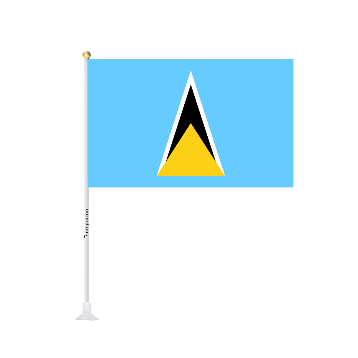 Mini drapeau ventouse Drapeau de Sainte-Lucie - Pixelforma 